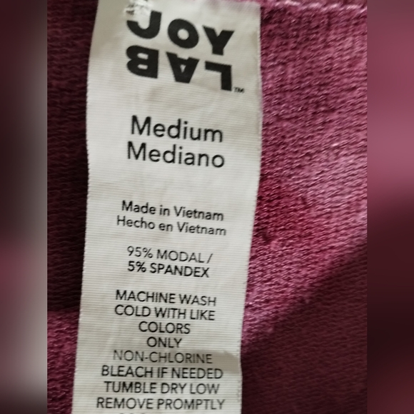 Women's JoyLab Tie-Dye Long Sleeve Sweatshirt Top (A1) - Picture 8 of 9